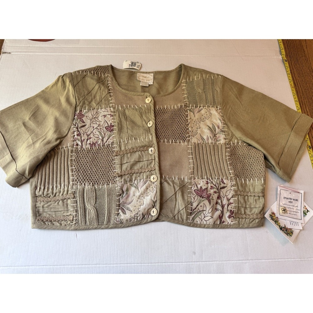 Country‎ Wear Casuals Short Sleeve Linen Blend  Jacket Size 18 NWT